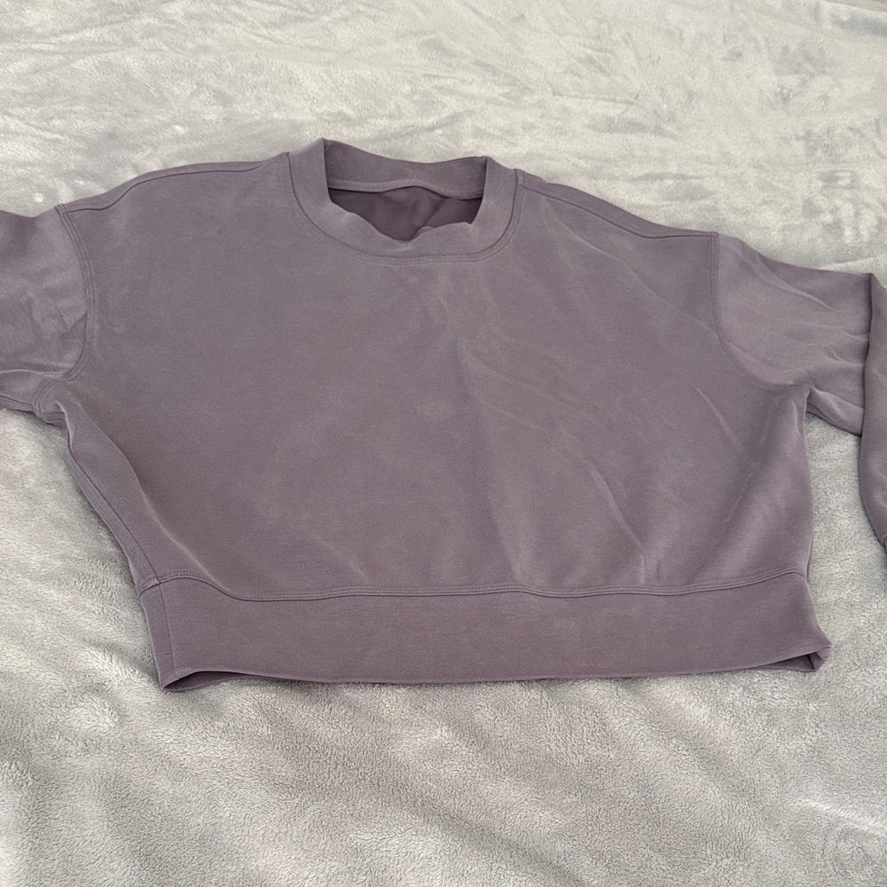 lululemonSoftstreme Cropped Lavender Crewneck Sweatshirt